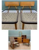 ASSORTED MID CENTURY FURNITURE including a pair of Myer's No30 Dinkum Divan single beds with teak