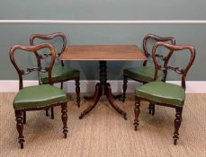 GEORGE IV MAHOGANY BREAKFAST TABLE, & SET OF FOUR VICTORIAN WALNUT DINING CHAIRS, with buckle backs,