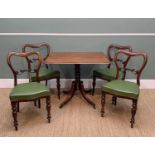 GEORGE IV MAHOGANY BREAKFAST TABLE, & SET OF FOUR VICTORIAN WALNUT DINING CHAIRS, with buckle backs,