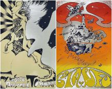 REPRODUCTION 1967 BLACK-LIGHT PSYCHEDELIC POSTERS PROMOTING TOMORROW'S 'MY WHITE BICYCLE' AND A