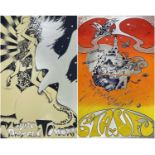 REPRODUCTION 1967 BLACK-LIGHT PSYCHEDELIC POSTERS PROMOTING TOMORROW'S 'MY WHITE BICYCLE' AND A