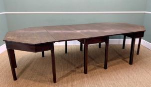 ASSOCIATED MAHOGANY D-END DINING TABLE, with 18th century drop flap centre section adapted to fit