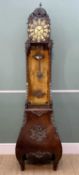 FRENCH STAINED BEECH & METAL MOUNTED COMPTOISE CLOCK, 20th century, 11.5" metal and enamel dial with