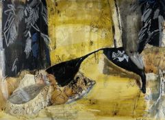 ‡ LESLIE MOORE mixed media - entitled verso 'Road to the Beach - San Remo', signed and dated '57, 47