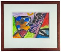 ‡ T C MURPHY (Irish, b. 1953) acrylic on card - abstract shape, signed, framed and glazed, 20 x