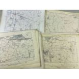 APPROX. 47 LOOSE ORDNANCE SURVEY MAPS, scale 6inches to statute mile, published circa 1945,