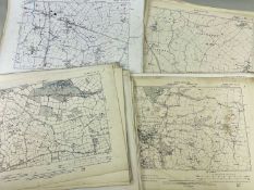 APPROX. 47 LOOSE ORDNANCE SURVEY MAPS, scale 6inches to statute mile, published circa 1945,