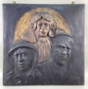 PETER NICHOLAS plaster - Sailor, Airman and Soldier of World War II, 61.5 x 61.5cms