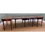 REGENCY MAHOGANY D-END DINING TABLE, with drop flap centre section, double reeded top above