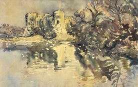 ‡ ARTHUR GIARDELLI watercolour - entitled verso 'Carew Castle', monogrammed and signed verso with