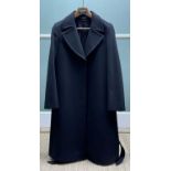 DESIGNER CLOTHING: a Jaeger black cashmere winter coat (UK14) Provenance: The estate of Eileen Price