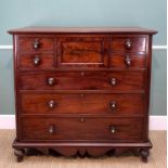 19TH CENTURY SCOTTISH MAHOGANY CHEST, fitted arrangement of seven drawers including a hat drawer,