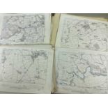 APPROX. 65 LOOSE ORDNANCE SURVEY MAPS, scale 6inches to 1 statute mile, published circa 1945,