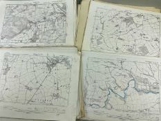 APPROX. 65 LOOSE ORDNANCE SURVEY MAPS, scale 6inches to 1 statute mile, published circa 1945,