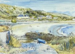 ‡ JOSEPH J FARRELL, watercolour - 'L-etacq bay, Jersey', entitled verso on Paisley Art Institute