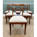 SET SIX EARLY 19TH CENTURY-STYLE ITALIAN DINING CHAIRS, c. 1910, stained beech with scrolled cross