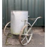 GARDEN ORNAMENTS: later painted metal watercarrier, 84cm h