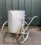 GARDEN ORNAMENTS: later painted metal watercarrier, 84cm h