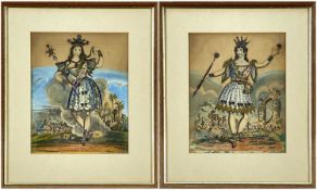PAIR OF EARLY 19TH CENTURY TINSEL PRINTS, comprising Madamme Vestris as Oberon, King of the Fairies,