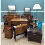 ASSORTED OCCASIONAL FURNITURE, comprising reproduction bow-front four drawer chest, rectangular