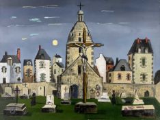 ‡ FRED UHLMAN oil on canvas - entitled verso 'Cemetary of Lancieux (Brittany)', signed and dated '