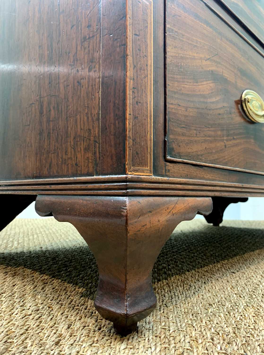 19TH CENTURY MAHOGANY FLAT FRONT CHEST, shallow frieze and fitted 2 short and 3 long drawers between - Image 11 of 12