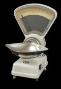 VINTAGE AVERY GROCERS / SHOP WEIGHING SCALES, 50cms high, together with chrome bowlComments: missing