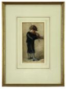 LOUISA ANNE, MARCHIONESS OF WATERFORD (British, 1818-1891) watercolour - young boy playing a violin,