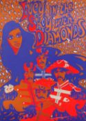 ORIGINAL 1967 BEATLES LUCY IN THE SKY WITH DIAMONDS BLACK-LIGHT PSYCHEDELIC POSTER, designed by