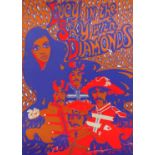 ORIGINAL 1967 BEATLES LUCY IN THE SKY WITH DIAMONDS BLACK-LIGHT PSYCHEDELIC POSTER, designed by