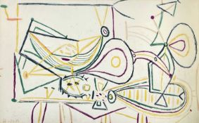 ‡ PABLO PICASSO, 1948, lithograph in colours on wove - Composition, from School Prints, signed and