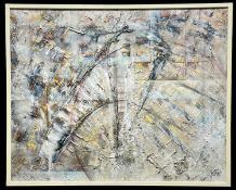 ‡ ANDREW N LANNING (British, b. 1968) acrylic on canvas - abstract, entitled verso 'Sky Bridge',