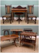 ASSORTED OCCASIONAL FURNITURE, comprising late Victorian side table, mid-Victorian walnut tripod