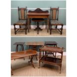 ASSORTED OCCASIONAL FURNITURE, comprising late Victorian side table, mid-Victorian walnut tripod