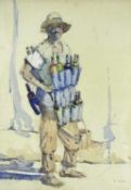 ‡ ROBERT EADIE (Scottish, 1877-1954) watercolour - Caribbean bottle seller, signed, 38 x 27cms