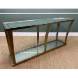 JULIAN CHICHESTER SILVERED WOOD CONSOLE TABLE, top and base inset with mirrors, 180cm x 90 cm H x