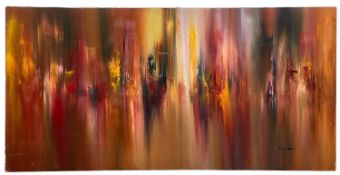 ‡ TONY WALTERS (Contemporary Cardiff artist) oil on canvas - abstract reflections on water, signed