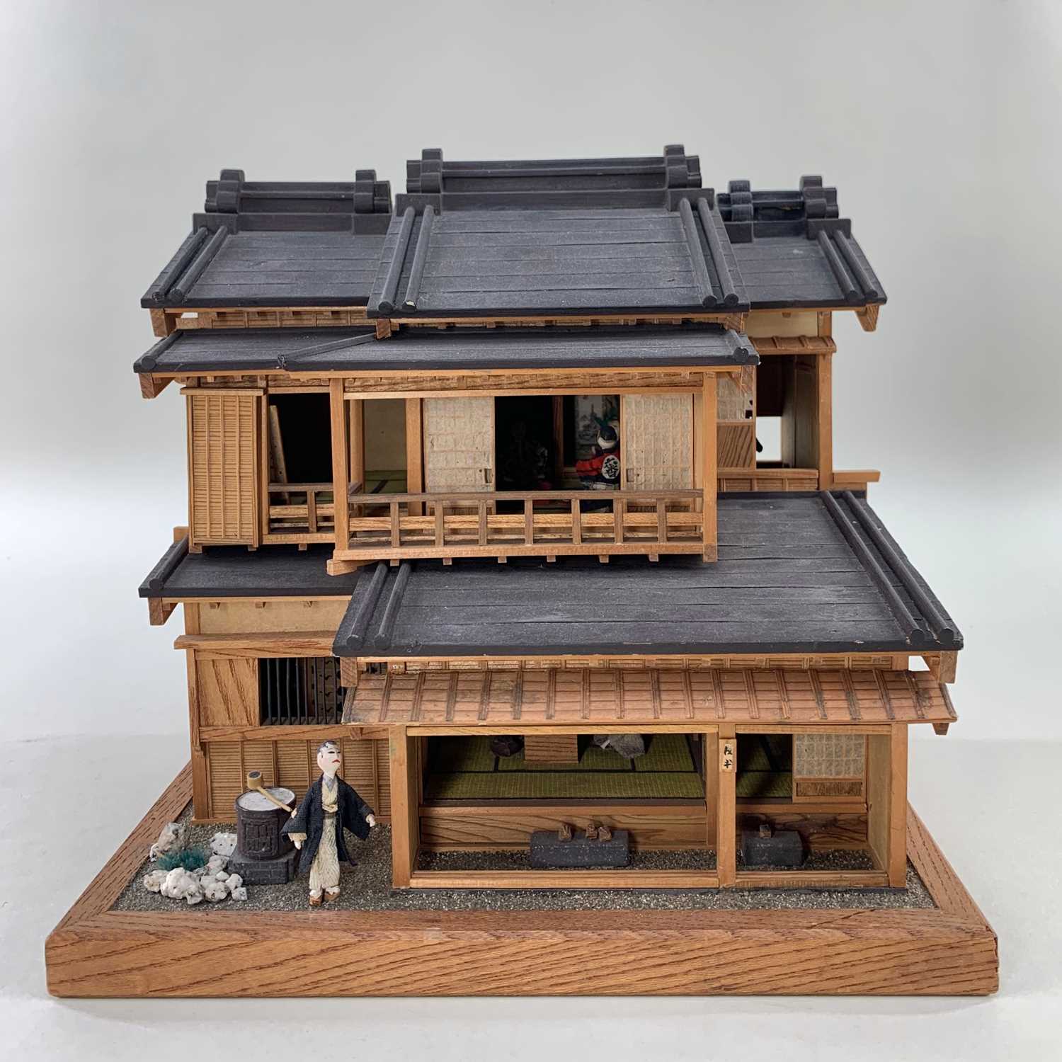 TWO JAPANESE MODELS OF HOUSES, late 20th Century, one of two stories with fitted interiors of - Image 5 of 8
