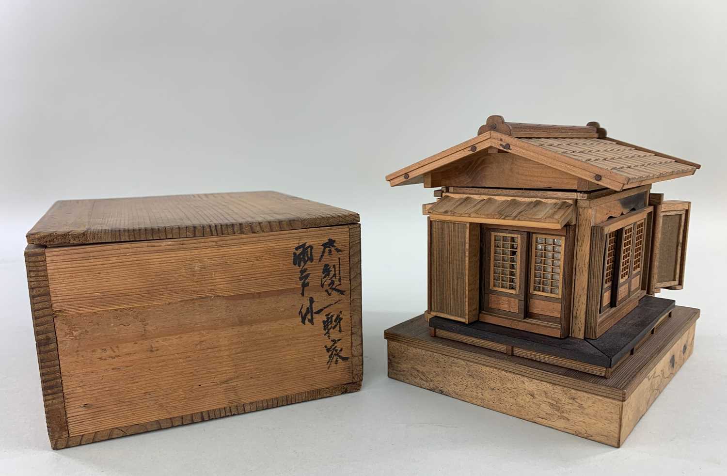 TWO JAPANESE MODELS OF HOUSES, late 20th Century, one of two stories with fitted interiors of - Image 6 of 8