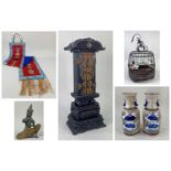 GROUP OF COLLECTIBLE ASIAN ITEMS, including Japanese Ihai memorial shrine containing 10 blank