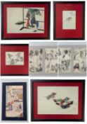 ASSORTED JAPANESE WOODBLOCK PRINTS, including KEISAI shikishiba of a prawn, HOKUSAI kacho-e of