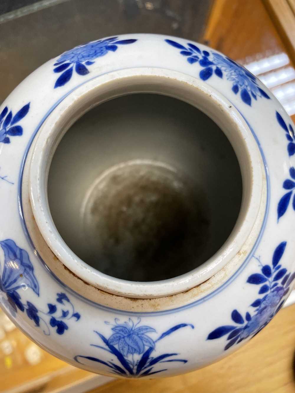 CHINESE BLUE & WHITE PORCELAIN 'LADIES' JAR, Kangxi, ribbed form and painted with four roundels with - Image 15 of 19