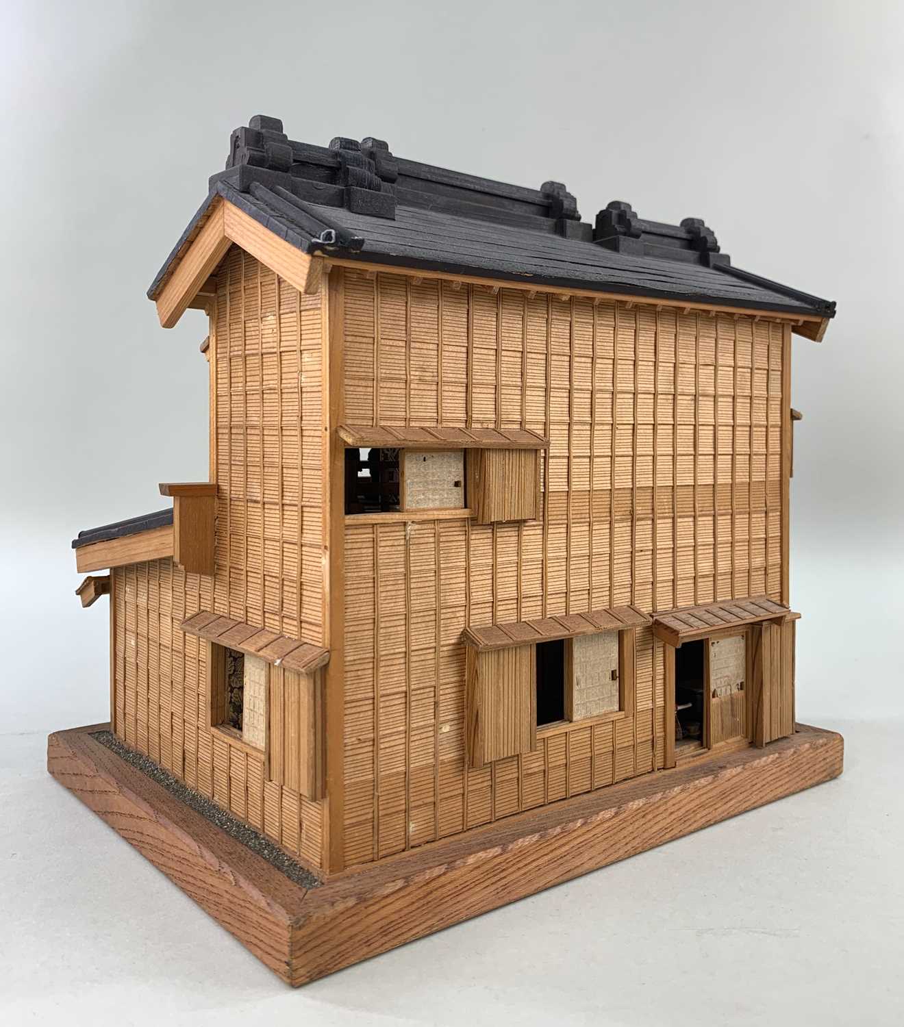 TWO JAPANESE MODELS OF HOUSES, late 20th Century, one of two stories with fitted interiors of - Image 3 of 8