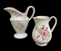 TWO 18TH CENTURY ENGLISH PORCELAIN CREAM JUGS, including Worcester sparrow beak jug with grooved