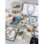 SELECTION OF COSTUME JEWELLERY, comprising various necklaces, including beaded necklaces, bracelets,