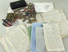 INTERESTING GROUP WWII S.E.A.C. LETTERS, BADGES & BUTTONS, relating to Lt Col. Derek C.M. Collins,