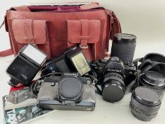 CONTAX 'RTS II' & CONTAX '137MA' QUARTZ SLR CAMERAS, together with flashes x 2 and various lenses