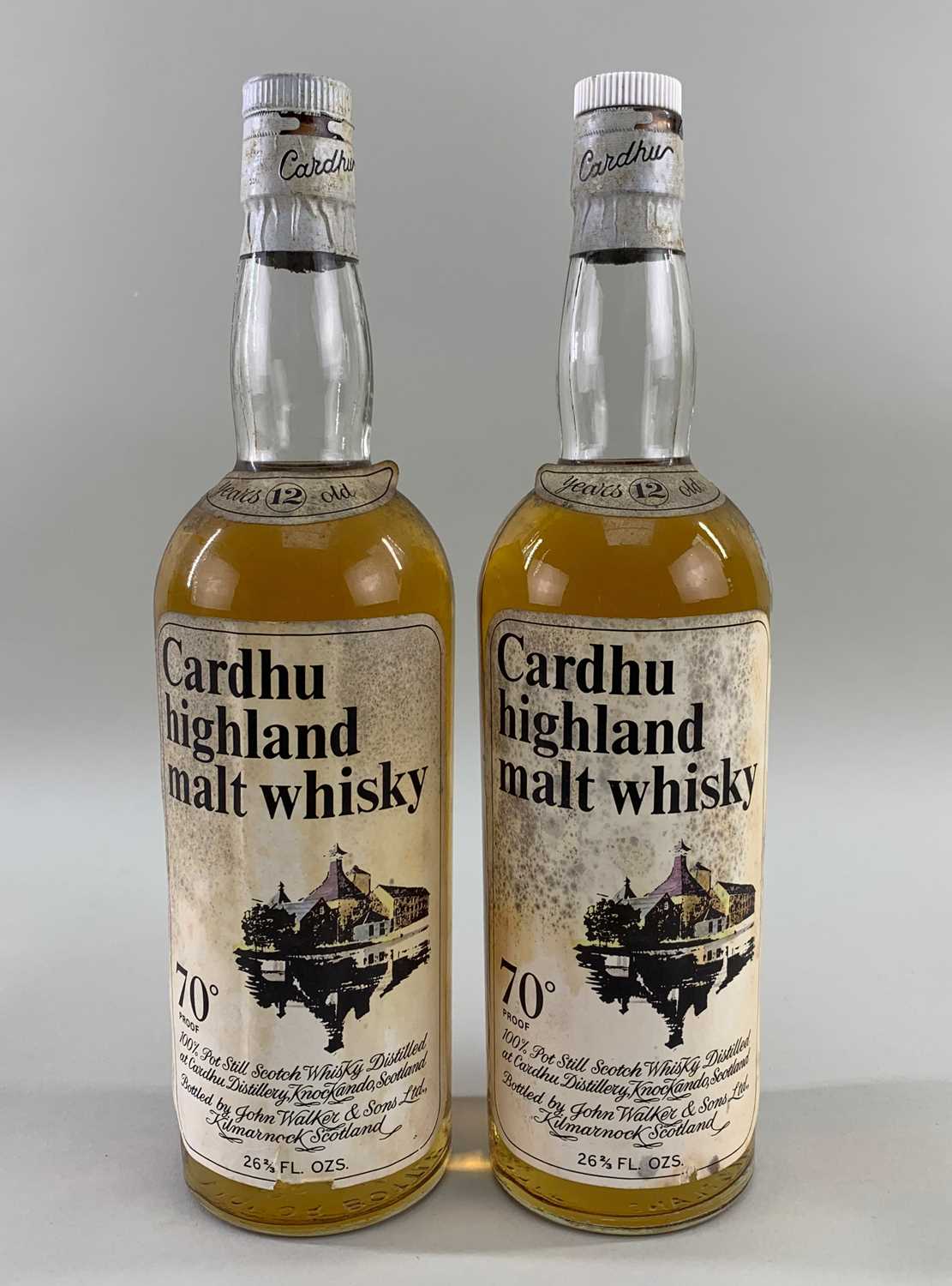 TWO BOTTLES OF CARDU HIGHLAND MALT WHISKY both 26 & 2/3 fl.oz 70° indicating pre-1980 bottlings