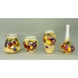 FOUR PIECES OF ROYAL WORCESTER FALLEN FRUIT BONE CHINA, signed 'Roberts', comprising four hand-