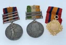 BOER WAR QSA / KSA PAIR TO PTE. F. MASLPASS. S. WALES BORDERERS, each named, the QSA with clasps: